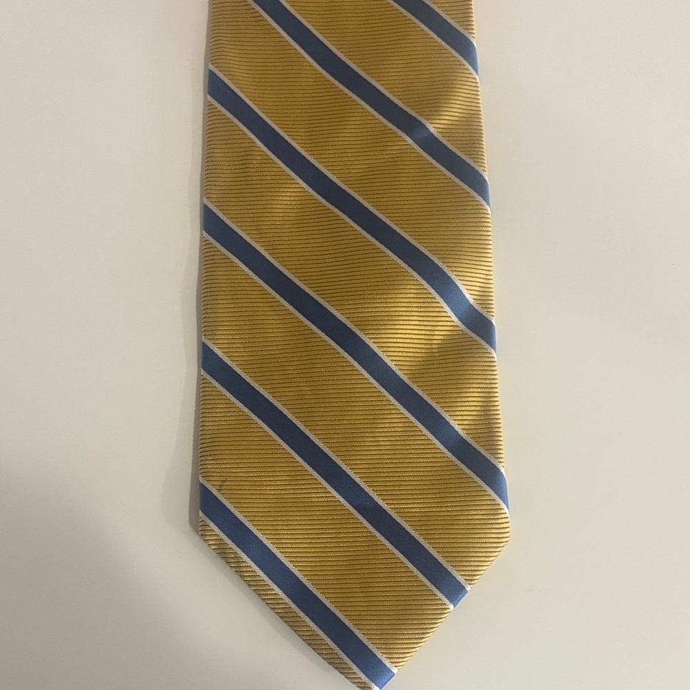 Brooks Brothers Yellow and Blue Striped Tie - Picture 1 of 2